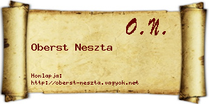 Oberst Neszta névjegykártya